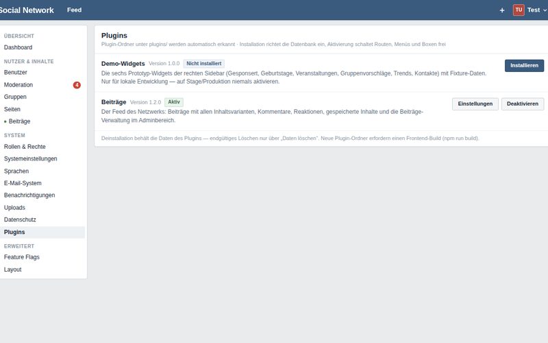 Konnex, soziales Netzwerk mit Plugin-Architektur: Screenshot 4