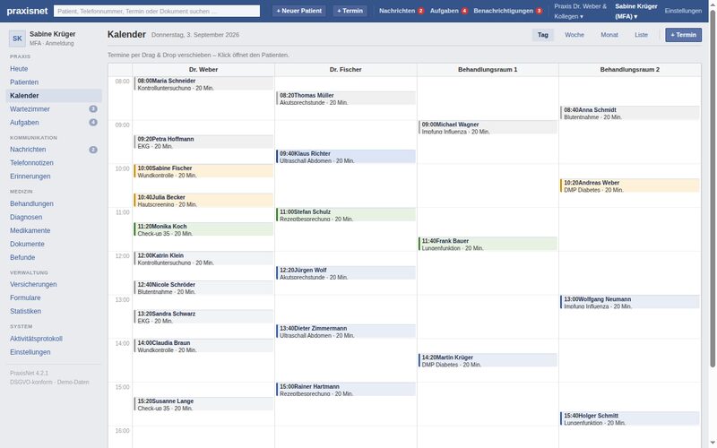 Praxisnet, Verwaltung für Arztpraxen: Screenshot 3